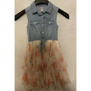 Justice Dress Size 7 Girls Denim Top And Tutu Skirt